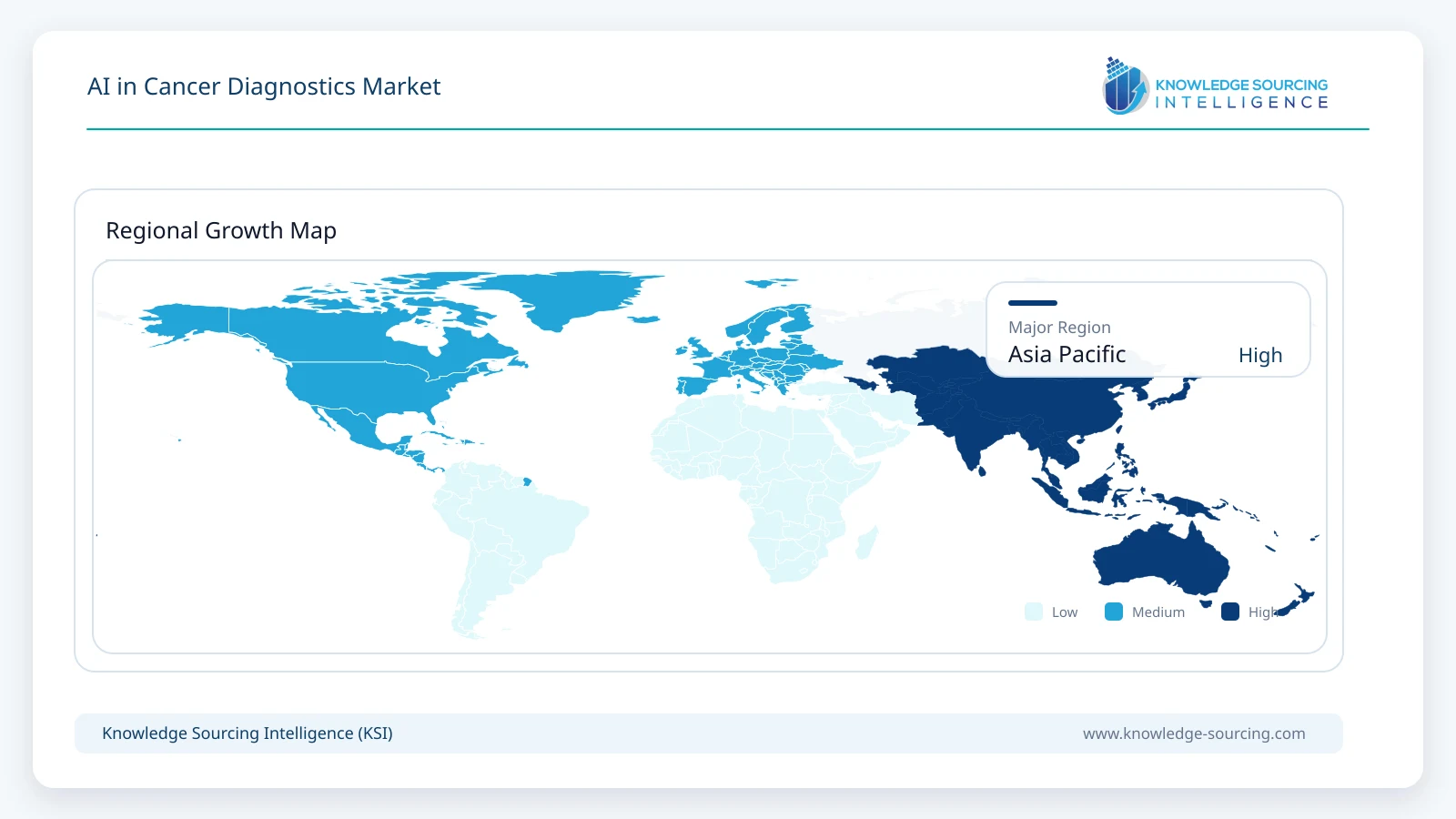 AI in Cancer Diagnostics Market - Strategic Insights and Forecasts (2026-2031) Regional Growth Map infographic