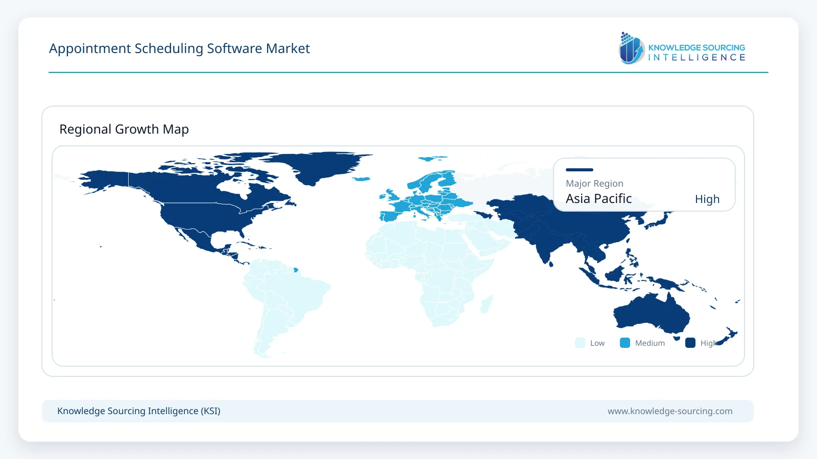 Appointment Scheduling Software Market - Strategic Insights and Forecasts (2026-2031) Regional Growth Map infographic