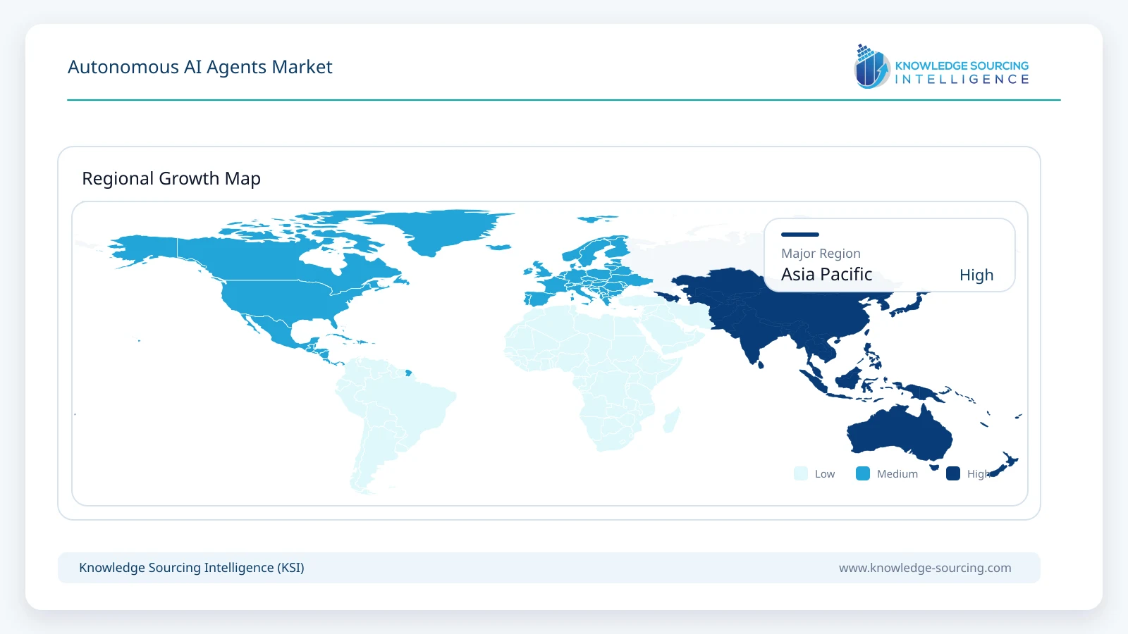 Autonomous AI Agents Market - Strategic Insights and Forecasts (2026-2031) Regional Growth Map infographic